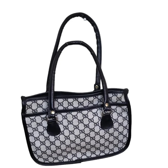 Vintage JCPenney Vinyl Monogram Mini Tote - Picture 7 of 9